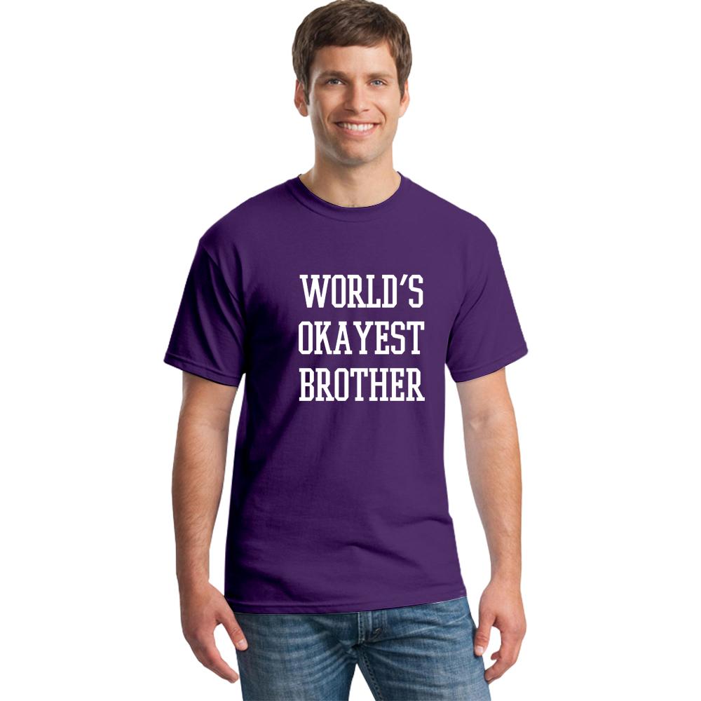 Adult Mens World S Okayest Brother Funny T Shirts Siblings Tee For Brothers T Shirt