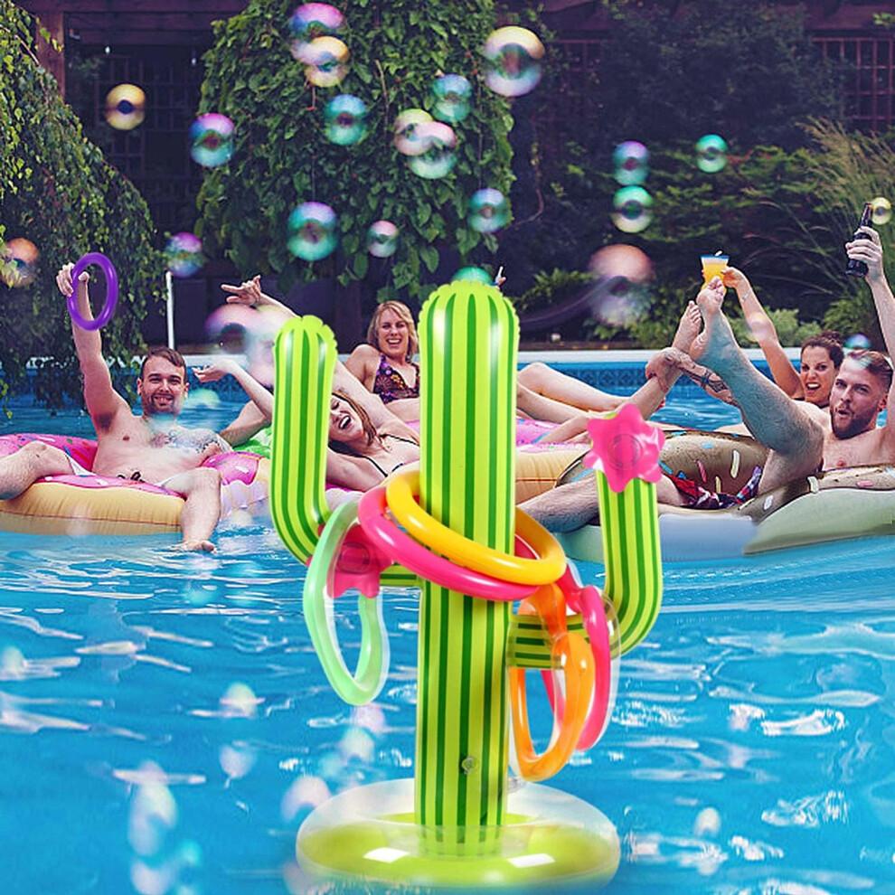 Refroidisseur de piscine avec cactus gonflable portable et réutilisable, jouets de piscine en PVC pour décorations de fêtes d'été et animations