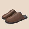 Fashion 2025 New Slip on Casual Shoes Summer Men's Sandals Outdoor Beach Leather Slippers Open-toe Flats All-match Men's Muller Shoes