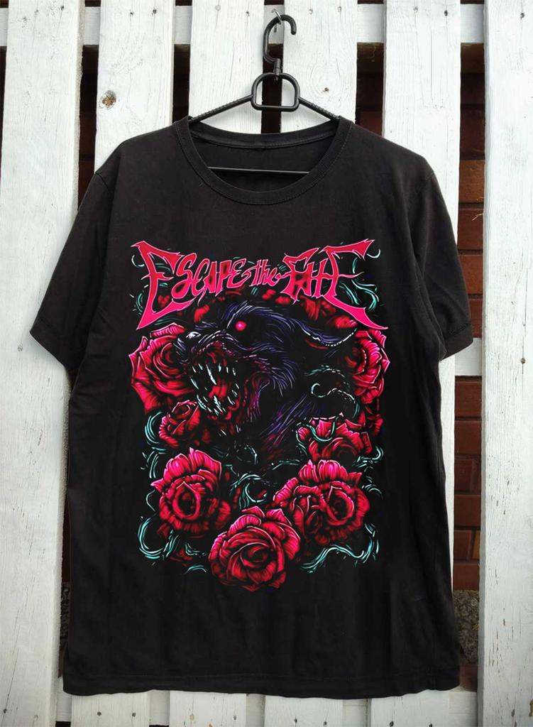 Collezione Rara Escape The Fate Band Nera Tutte le Taglie Maglietta Unisex