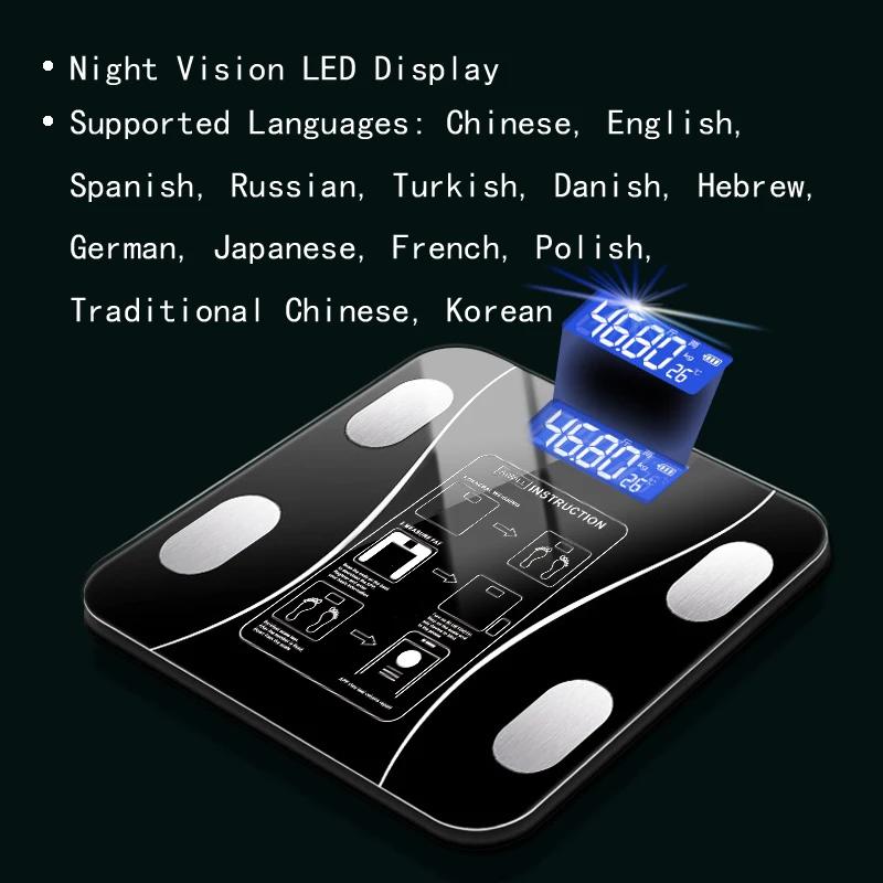 Smart Scale for Body Weight Digital Bathroom Scale Bluetooth Body Fat Scale Body Analyzer with Smart APP Sync Weigh Height Fat