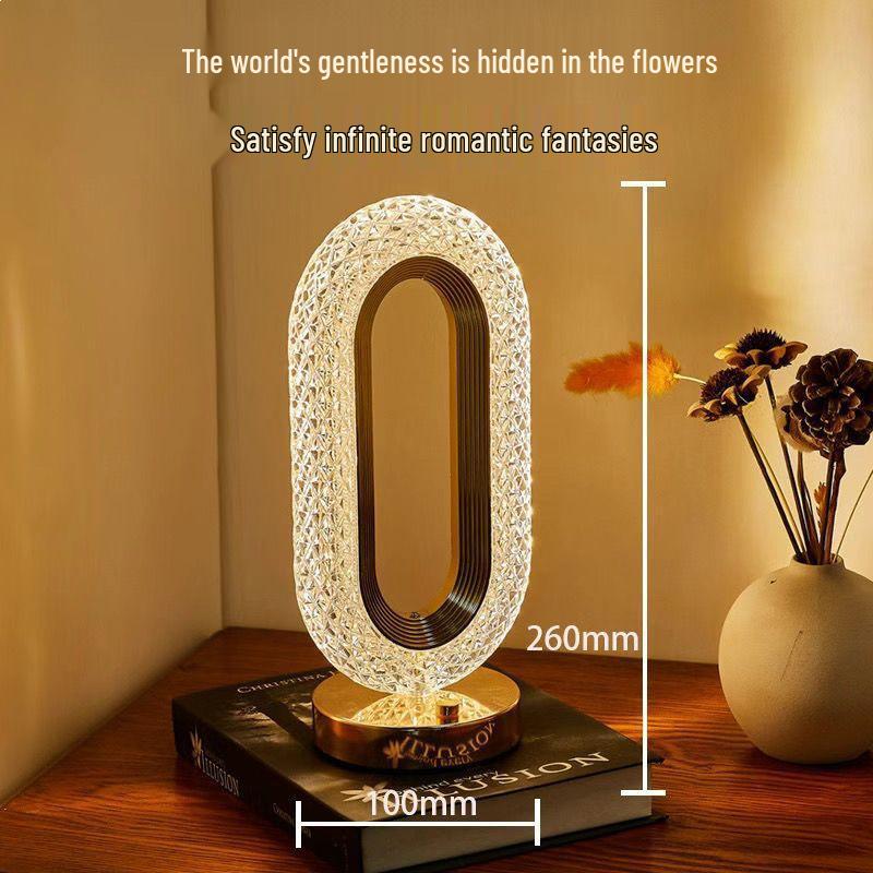 Elegant Crystal Table Lamp - High-End Bedroom & Living Room Touch Night Light