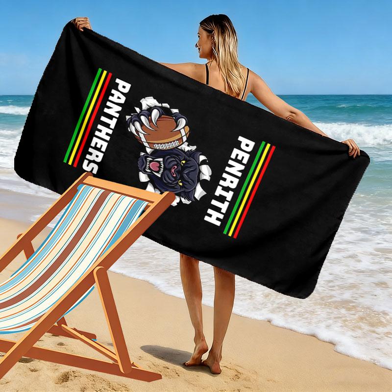 Penrith Panthers Strong Print Beach Towel, Large Soft Quick Dry Towel for Beach Camping Swimming