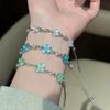Diamond-Studded Lucky Four-Leaf Clover Bracelet - Fashionable & Versatile Women's Accessory