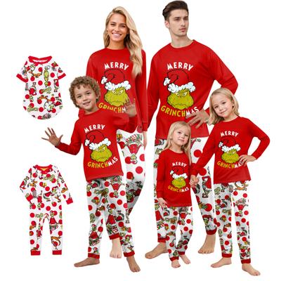 Ensemble pyjama familial mignon imprimé de Noël, vêtements de maison, ensemble familial haut à manches longues et pantalon