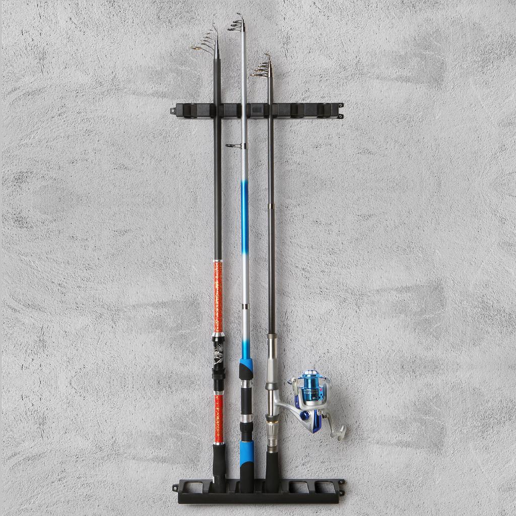 Fiskspöställ för 6 tunna fiskespön Väggmonterad fiskespö Stativhållare