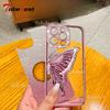 Diamond Glitter Magsafe Phone Case For iPhone 16 16E 11 14 13 12 15 Pro Max Butterfly Magnetic Holder Stand Soft Cover