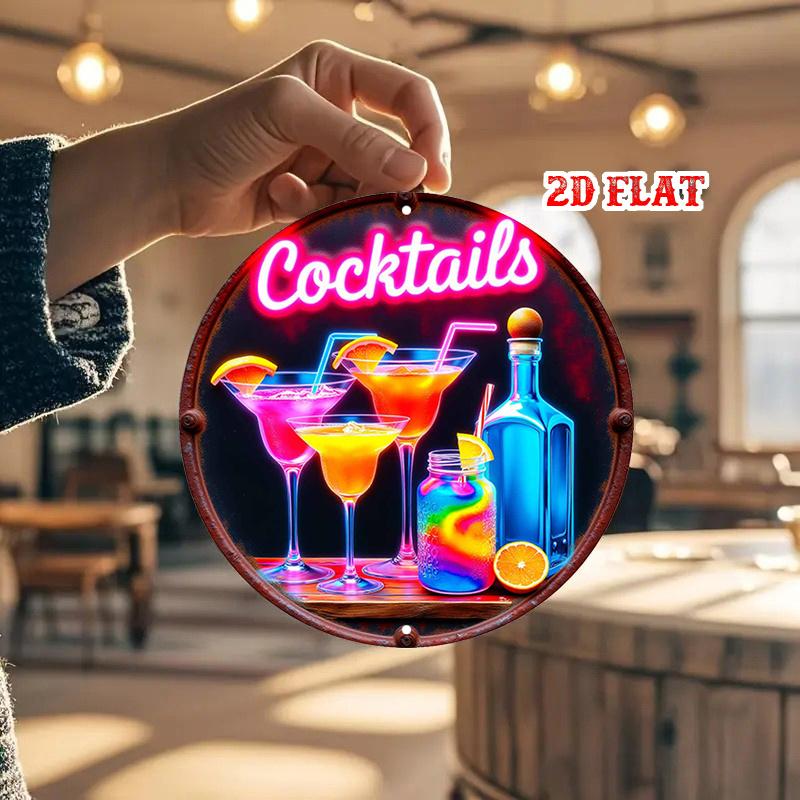 D Flat Pc Party Drinks Aluminum Metal Tin Sign Roostertails Round Aluminum Sign Classic Bar X Round Aluminum Sign