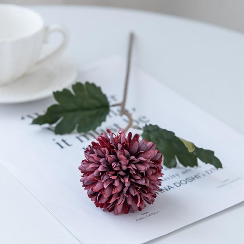 Artificial Flowers Silk Ball Chrysanthemum Bouquet For Wedding Home Decor Manual Flower Arrangement Accessories Fake Plants
