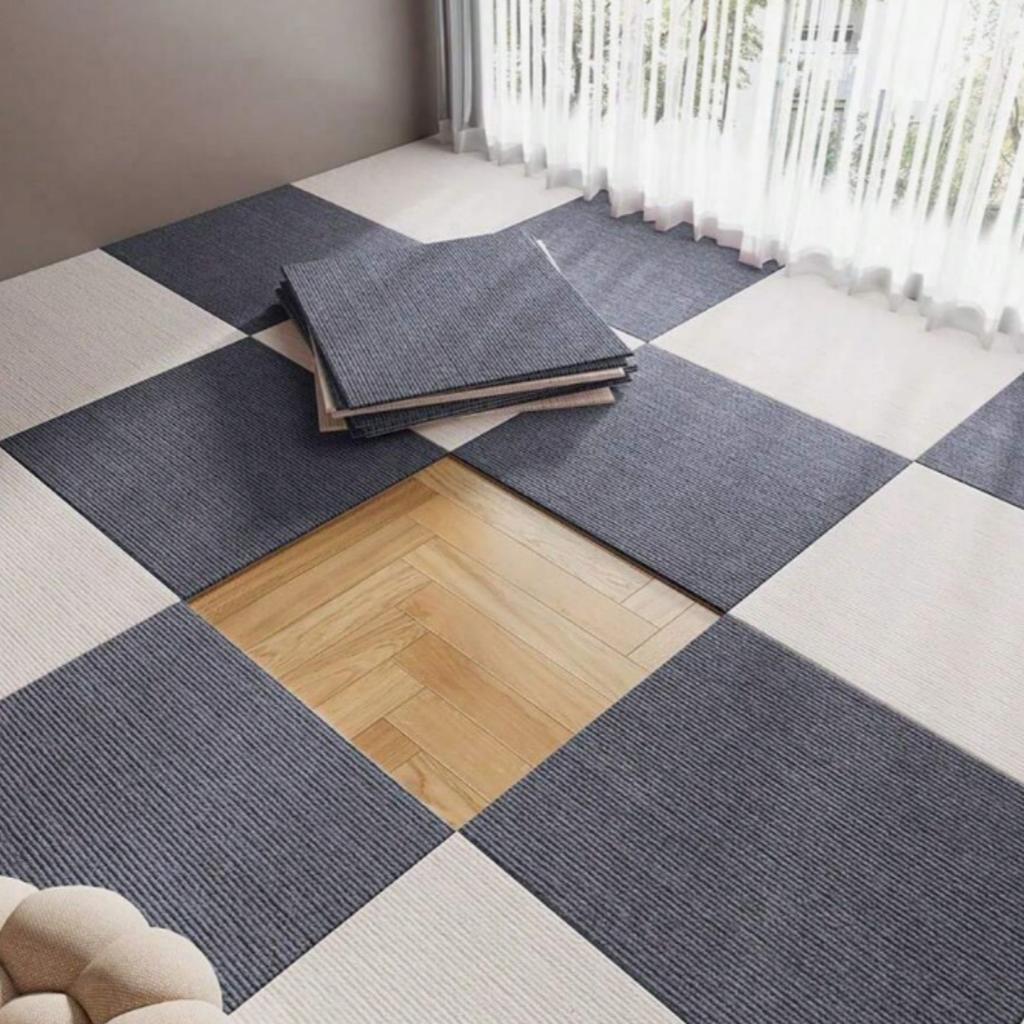 10pcs Carpet Floor Tiles Sticker Adhesive Stickers Carpet Peel And Stick Removable DIY Home Furnishings Indoor Room Carpets
