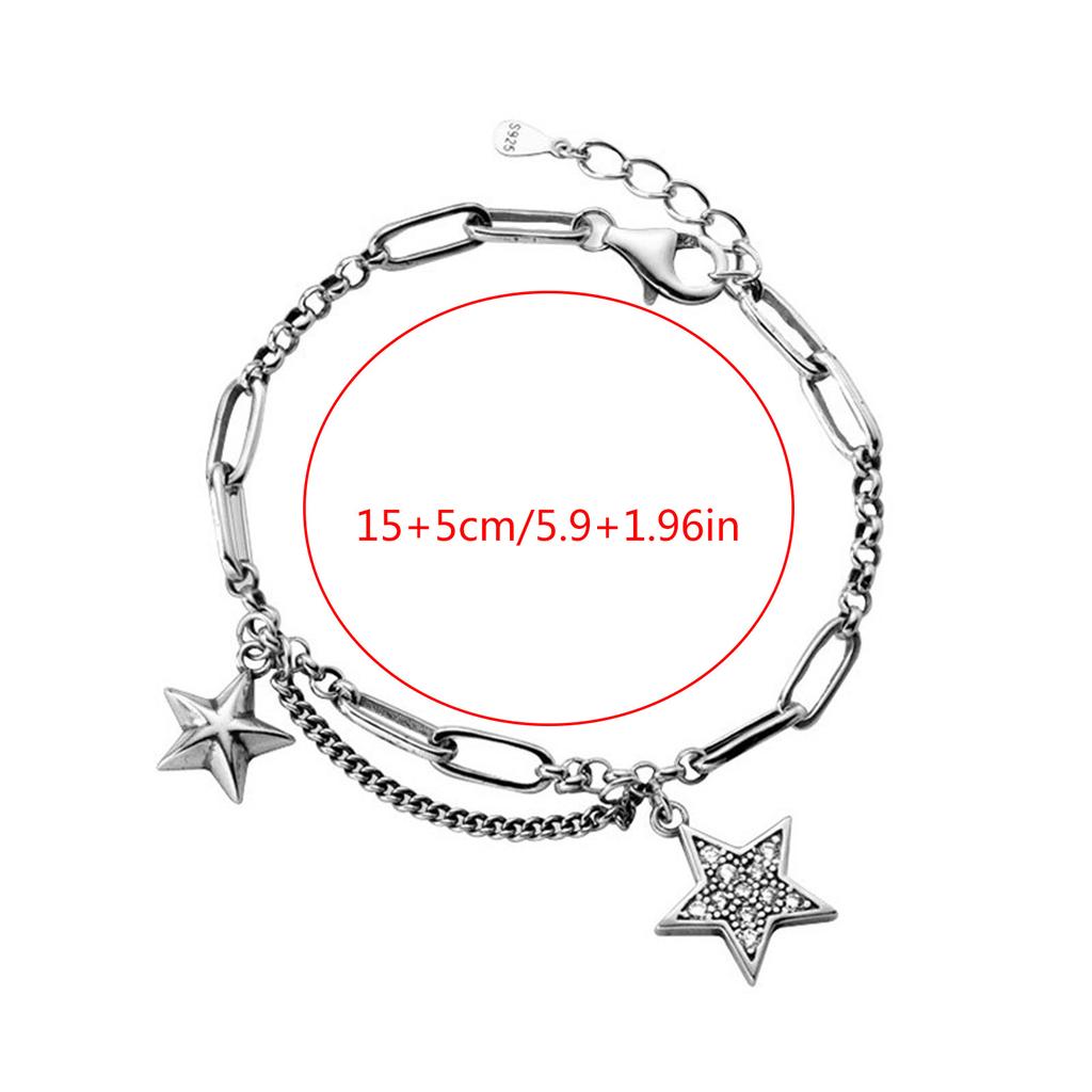 Ins Cold Wind Hip-hop Trend Simple Bracelet Shiny Star Copper Bracelet Pentagram Cool Girl Temperament Fashion Jewelry