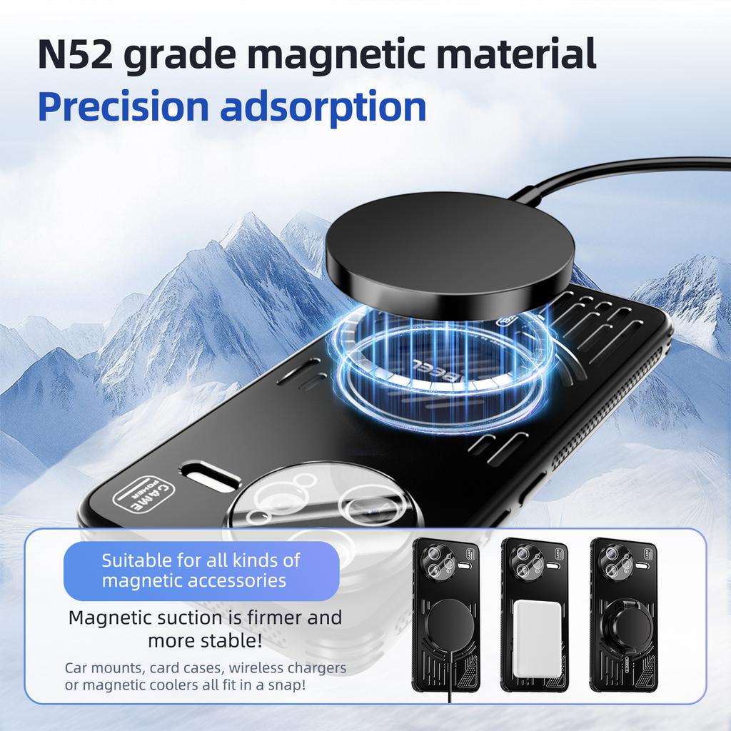 ABEEL For Xiaomi Redmi K80 Pro 5G/Poco F7 Ultra 5G Magnetic Case Aluminium Alloy+PC+TPU Hollow Heat Dissipation Phone Cover