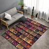 Bohemian Patchwork Printed Polyester Chair Mat, Non-Slip Water Absorbent Floor Rug, Large Area  Crystal Velvet for Home