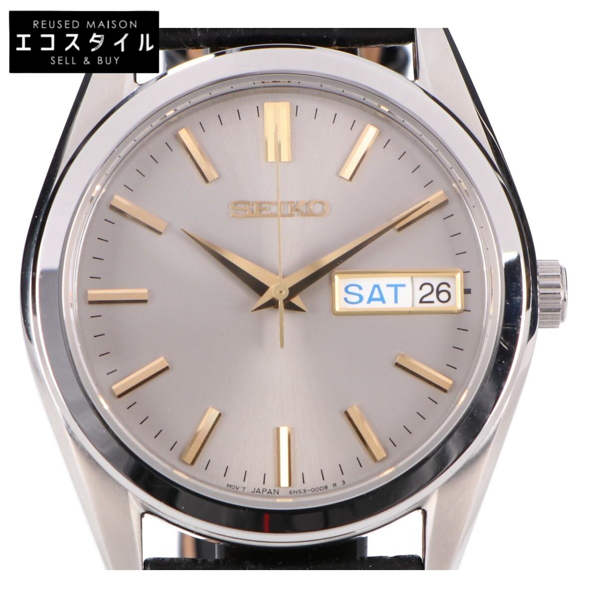 

Seiko [Отличное состояние] 25090310009310 SBTH017 6N53 EDIFICE x HIROB Эксклюзивные кварцевые часы день-дата СеребристыеБ/У