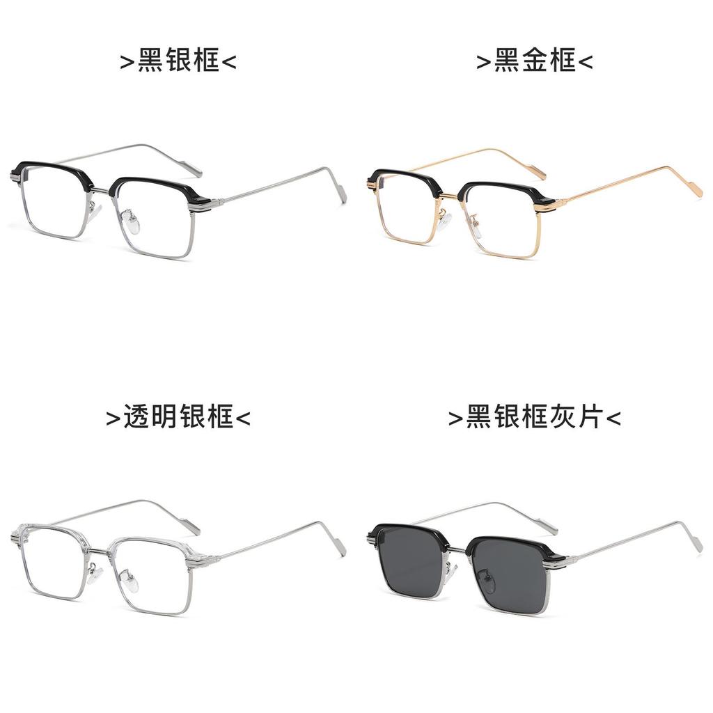 Modern Clear Blue Light Glasses With Metal Frame For Home Office And Commuting Use