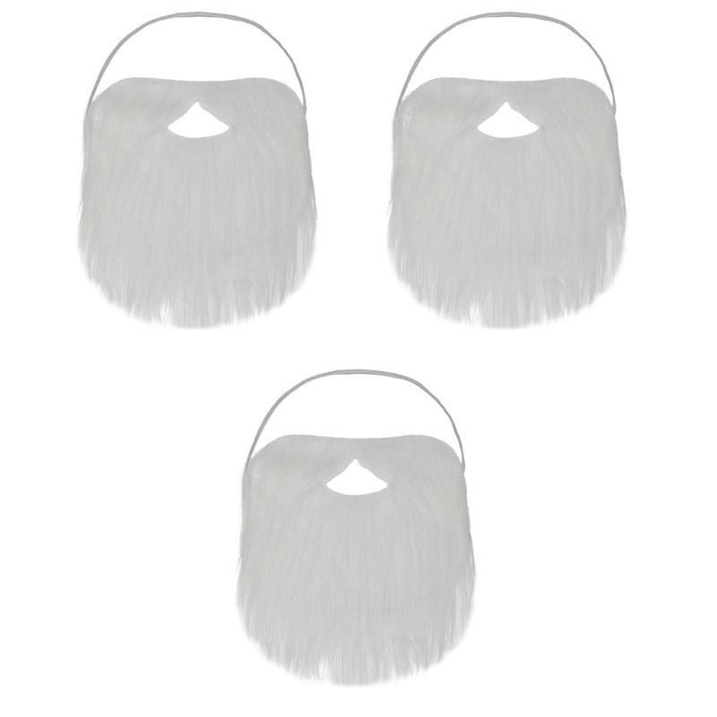 3Pcs Natural Looking Plush Mustache Fashion Costume Accessory For Cosplay Halloween Event Soft Adjustable Face Props