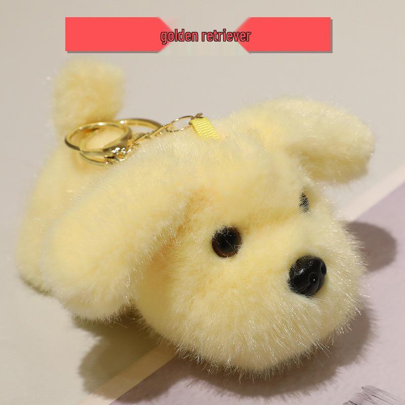 Puppy Plush Dog Doll Keychain Charm - Small Desk Companion Toy for Girls