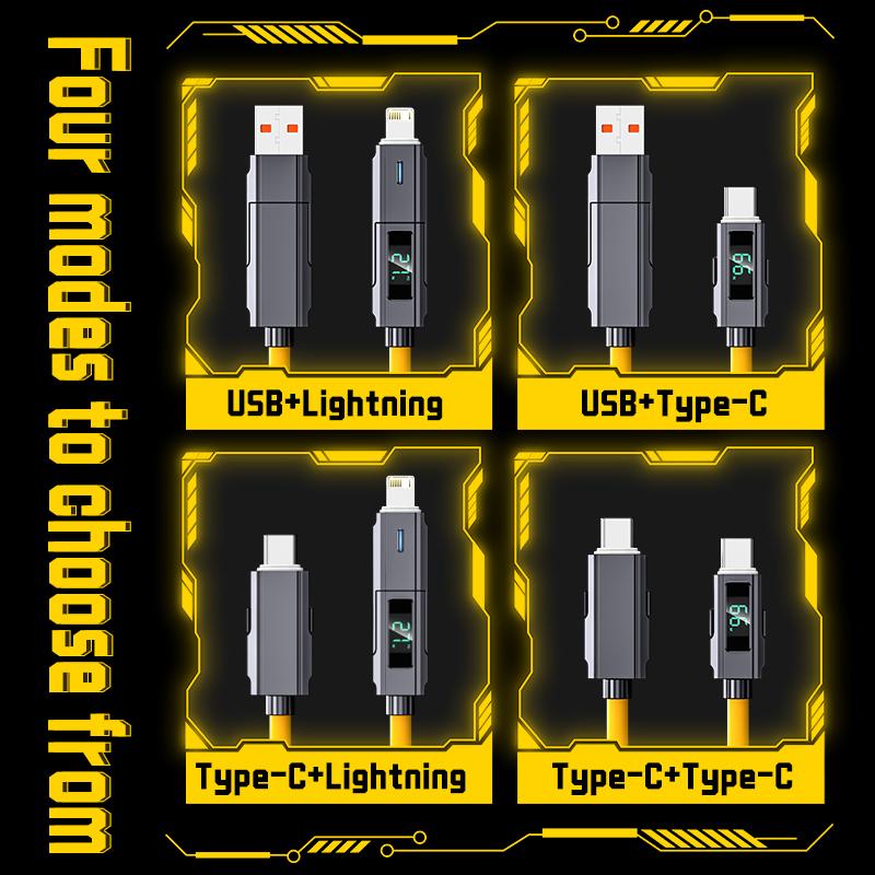 5A Handykabel 4-in-1 66W PD Schnellladung USB-C auf Type-C auf iOS Geeignet für iPhone iPad Huawei Xiaomi Samsung Redmi