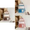 Retro Workwear Style Large Capacity Backpack Women Korean Version High School Students Color-blocking Trendy Shoulder Bag Men Travel Backpack