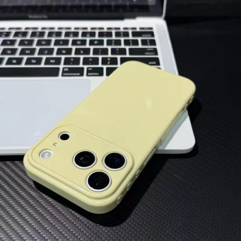 iPhone 14-17 Pro Max Solid Color Heart Window Soft Case