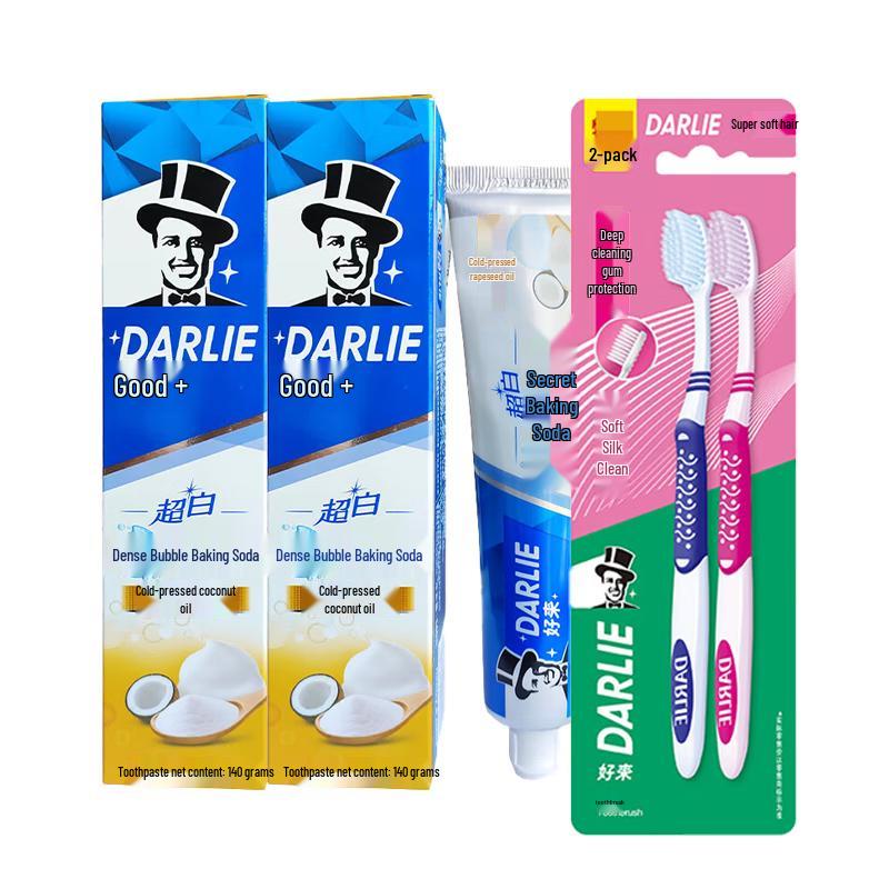Darlie Ultra-White Baking Soda Coconut Oil Toothpaste & Toothbrush Set