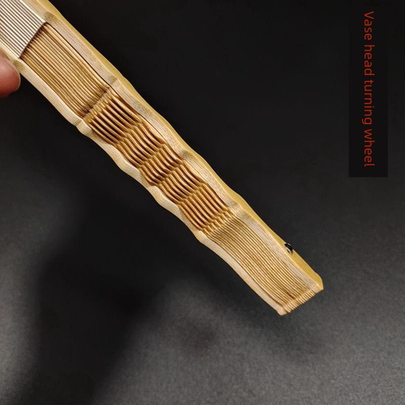 Chinese Style Classical Folding Fan, 9 5inch, Made of Water-Polished Bamboo, with Ancient Qin-Style Square Fan Ribs and Craftsmanship