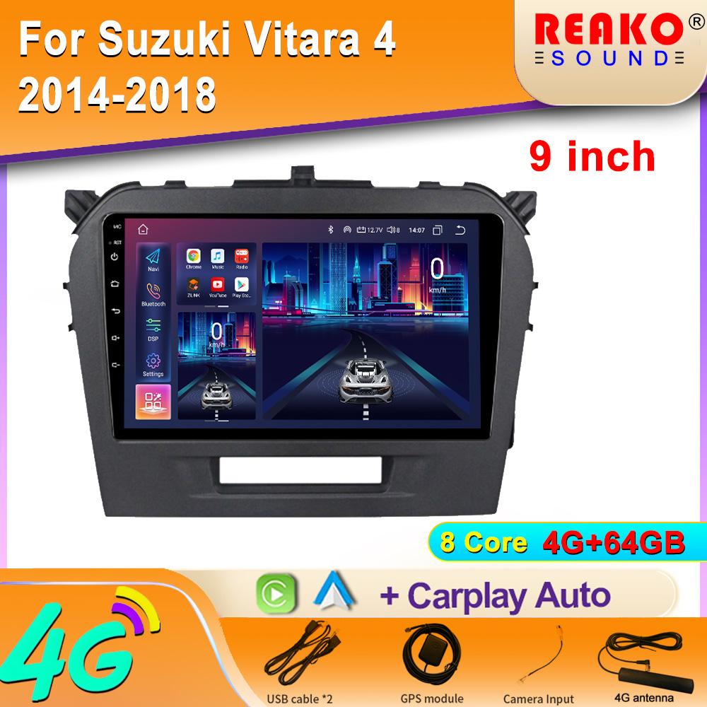 Head Unit Player Car Android For Suzuki Vitara 4 2014-2018 Multimedia Radio GPS Auto Carplay Navigation  2din DVD Screen Touch