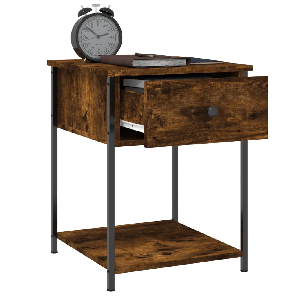 Nightstand Smoked Oak 44 x 45 x 58 cm Engineered Wood