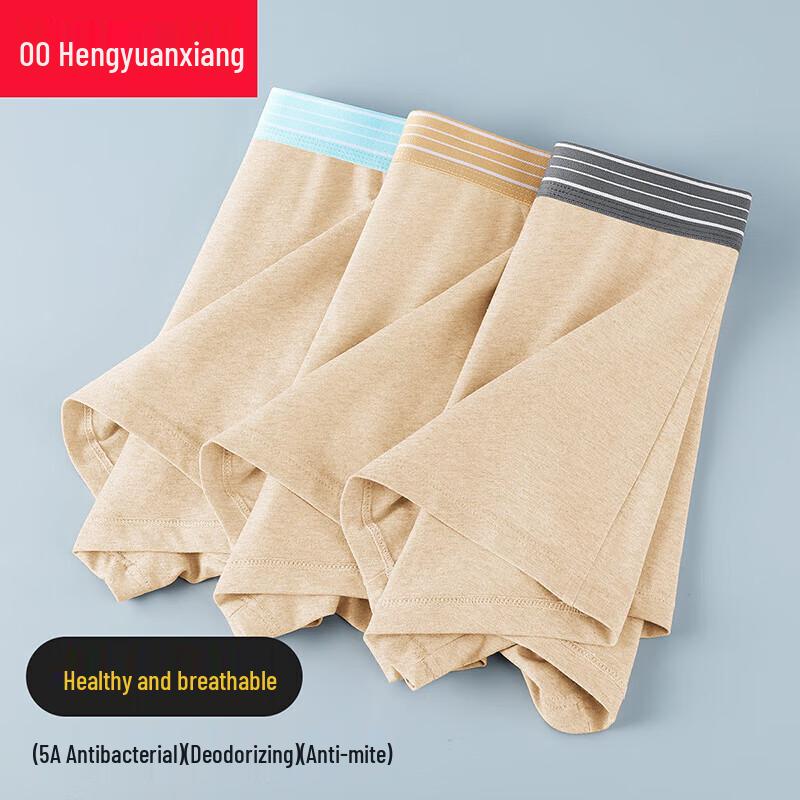 Hengyuanxiang Men's Goji Berry Antibacterial Boxer Briefs 3-Pack