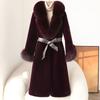 Winter Imitation Fox Fur Collar Fur Coat for Mothers Light Luxury Style High-end Temperament Warm Furry Coat