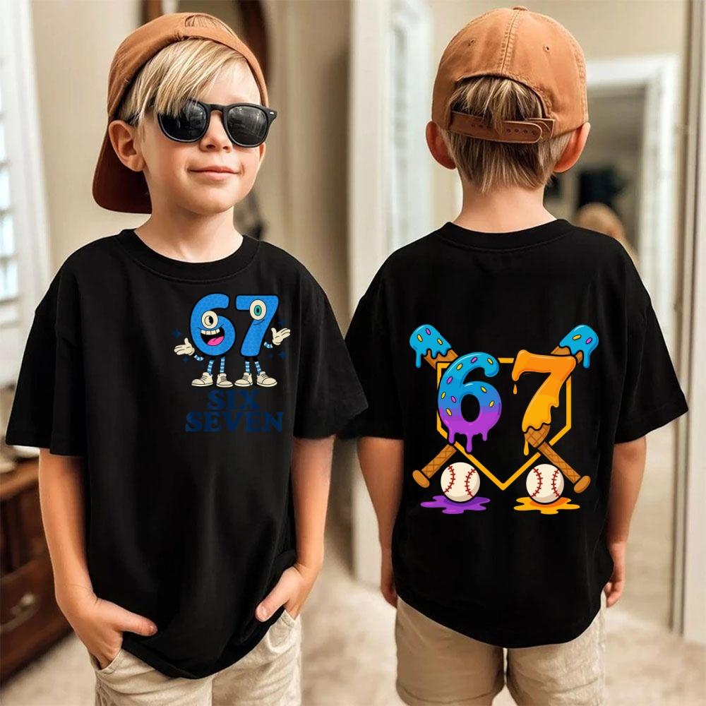 Funny Six Seven 67 Number Graphic Print Men's T-Shirt Summer Short Sleeve Tees Top Women Loose Comfortable T-shirt Clothing