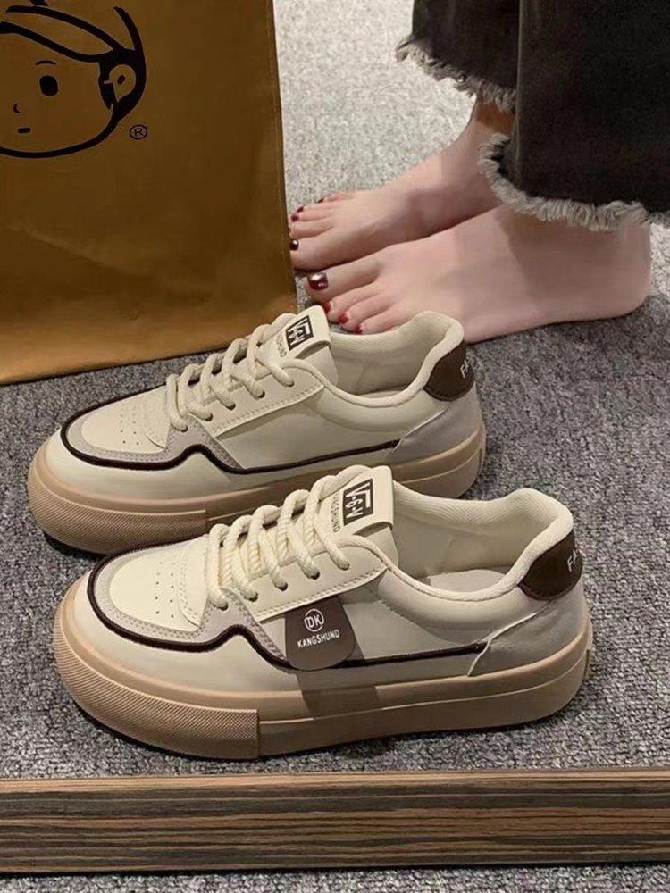 Chao Xiaobai shoes women's new spring and summer breathable platform fashion board shoes round head lace-up muffin sneakers