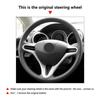 Car Styling Perforated Leather Steering Wheel Cover Trim For Honda Fit Jazz City 2009 - 2011 2012 2013 Insight 2010-2014 Red
