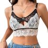 Women Lace Hollow Out Wireless Bralette Crop Top