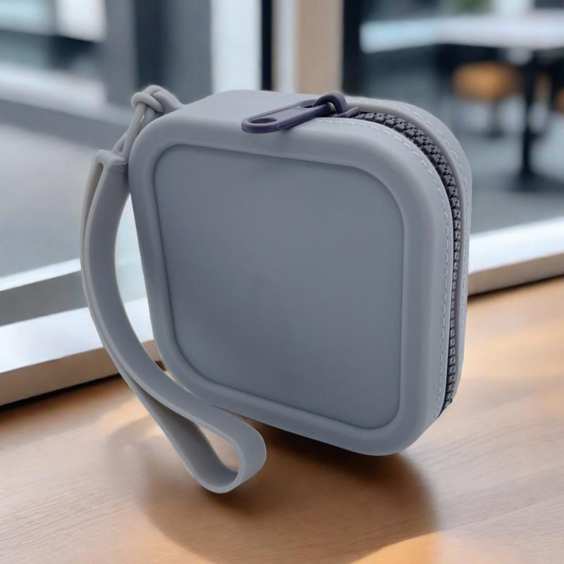 Vintage Silicone Organizer Wallet Coin Purse Waterproof Zipper Earphone Bag Travel Pouch Students