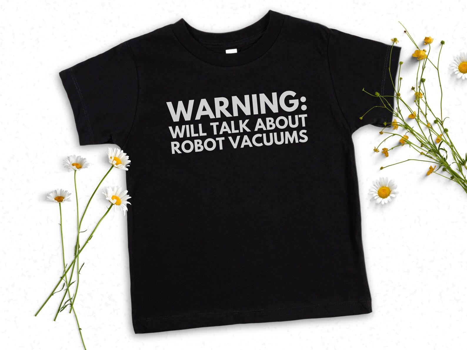 Kid s Robot Vacuum Shirt, Funny Vacuum Cleaner T-Shirt, Vacuum Themed Birthday Party Graphic Tee Gift for Kids, Will Talk About Vacuums 100