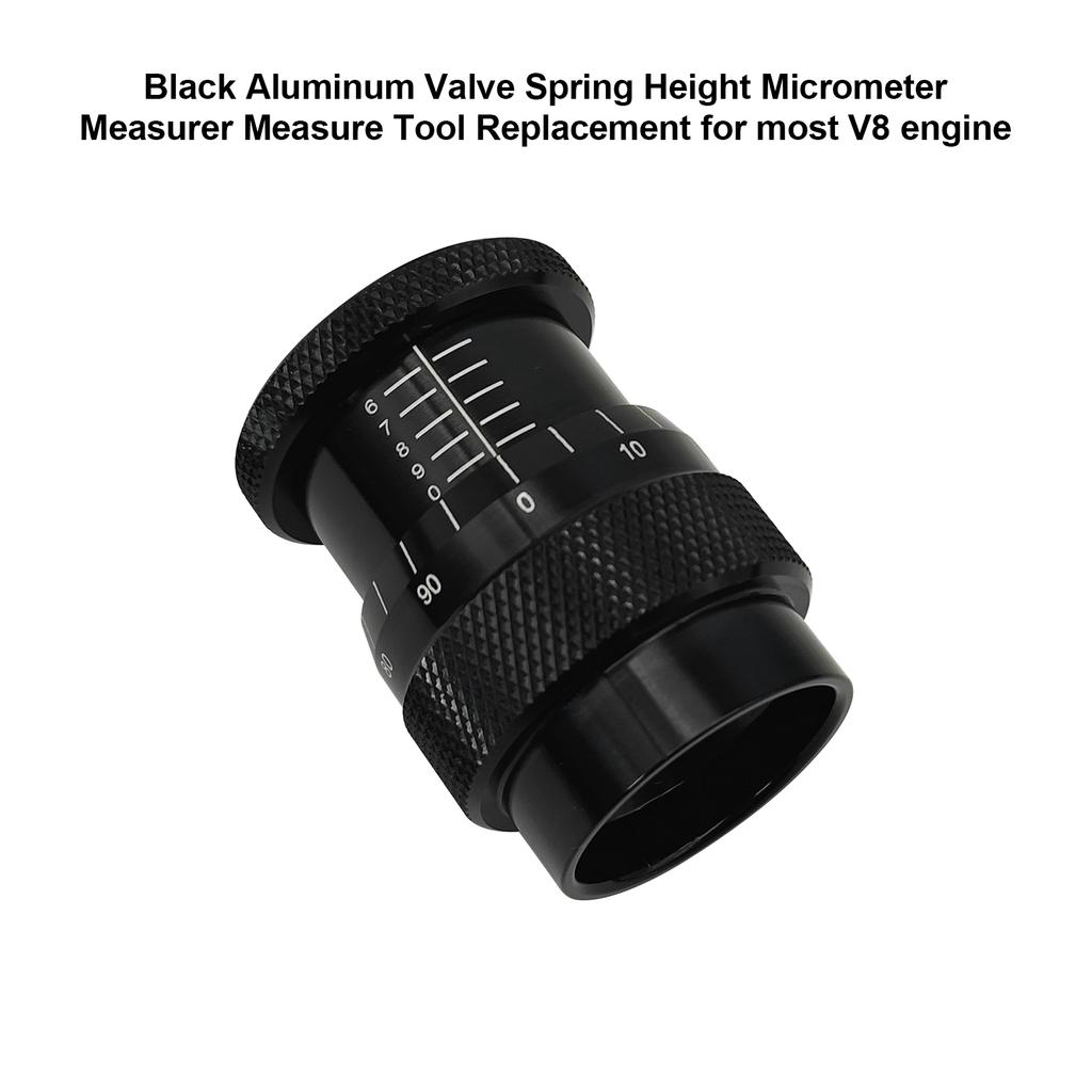 Czarny aluminiowy miernik wysokości sprężyny zaworu, mikrometr, narzędzie pomiarowe, zamiennik dla większości silników V8