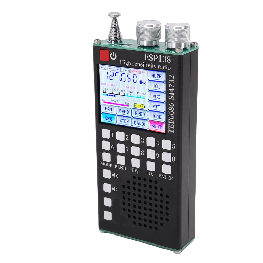Full Band Radio FM LW MW SW Air SSB Band Dual Systems 2.4 Inch IPS Touchscreen Handheld Bluetooth Radio