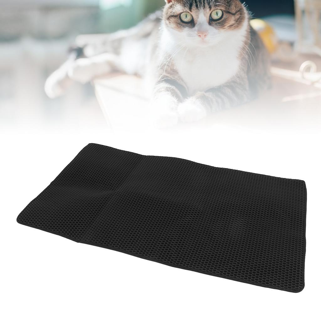 45.67 X 25.98in Cat Litter Mat EVA Anti Slip Water Resistant Easy to Clean Pet Litter Trapping Mat for Kitty