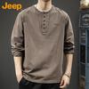 JEEP Men's Retro Henley Long-Sleeve T-Shirt