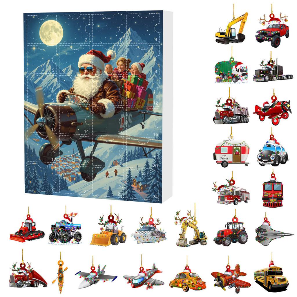 Christmas Countdown Blind Box With Santa Claus Acrylic Hangings For Holiday Decor And Gift Giving