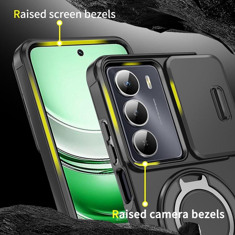 For Realme C75 4G Case Car Magnetic Holder Ring Armor Shockproof Funda For OPPO Realme C75 C 75 RealmeC75 Camera Protect Cover