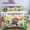 Mario Crayon Drawing Style Duvet Cover & Pillowcases, Mario Fan Hand-drawn Bedding, Great Gift.chl