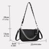 Women Genuine Leather Shoulder Bags Zip Closure Chain Decor Under The Arm Purse Vintage Y2K Handbag Trendy Purse Clutch
