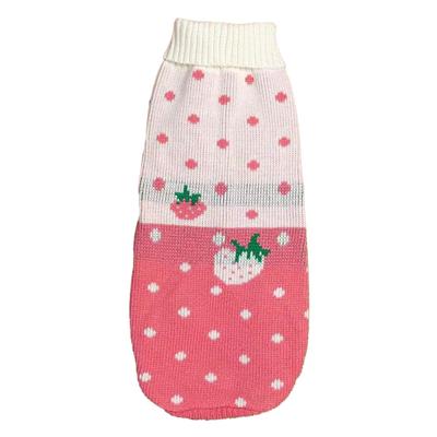 Maglione per Gatto a Collo Alto a 2 Zampe Caldo Motivo Fragola Elegante Carino Maglione Lavorato a Maglia per Animali Domestici per Tutti i Giorni