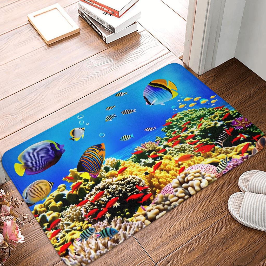Coastal Ocean Life Front Floor Door Entrance Mat Indoor  Kitchen Bathroom Doormat Bedroom Carpet Rug