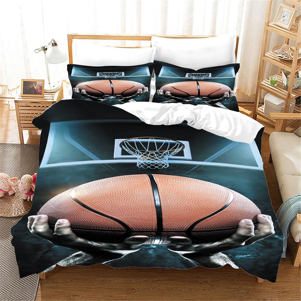 

Basketball Style Printing Three-Piece Set Four-Piece Digital Printing Quilt Cover Pillowcase Bed Sheet 135*200