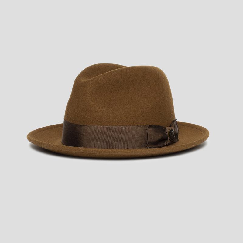 Direct Supply Of Felt Hat Versatile Bow Webbing Decorative Wool Hat British Felt Hat