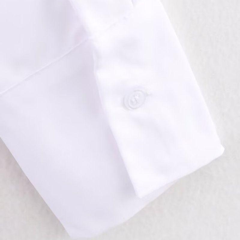 Kaslead New Arrival Women's Clothing Fashion Style Fashion Pure Color Minimalist Drawstring Lace Lapel Long Sleeve Shirt