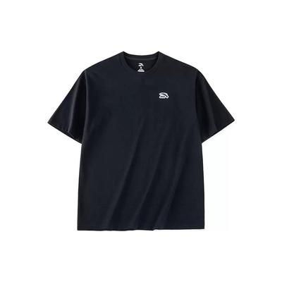 Logo Pattern Round Neck Short-Sleeve T-Shirt Unisex Tops Black 972328113-4